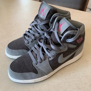 Nike Women’s  Air Jordan 1 Retro High Tops - Gray & Pink